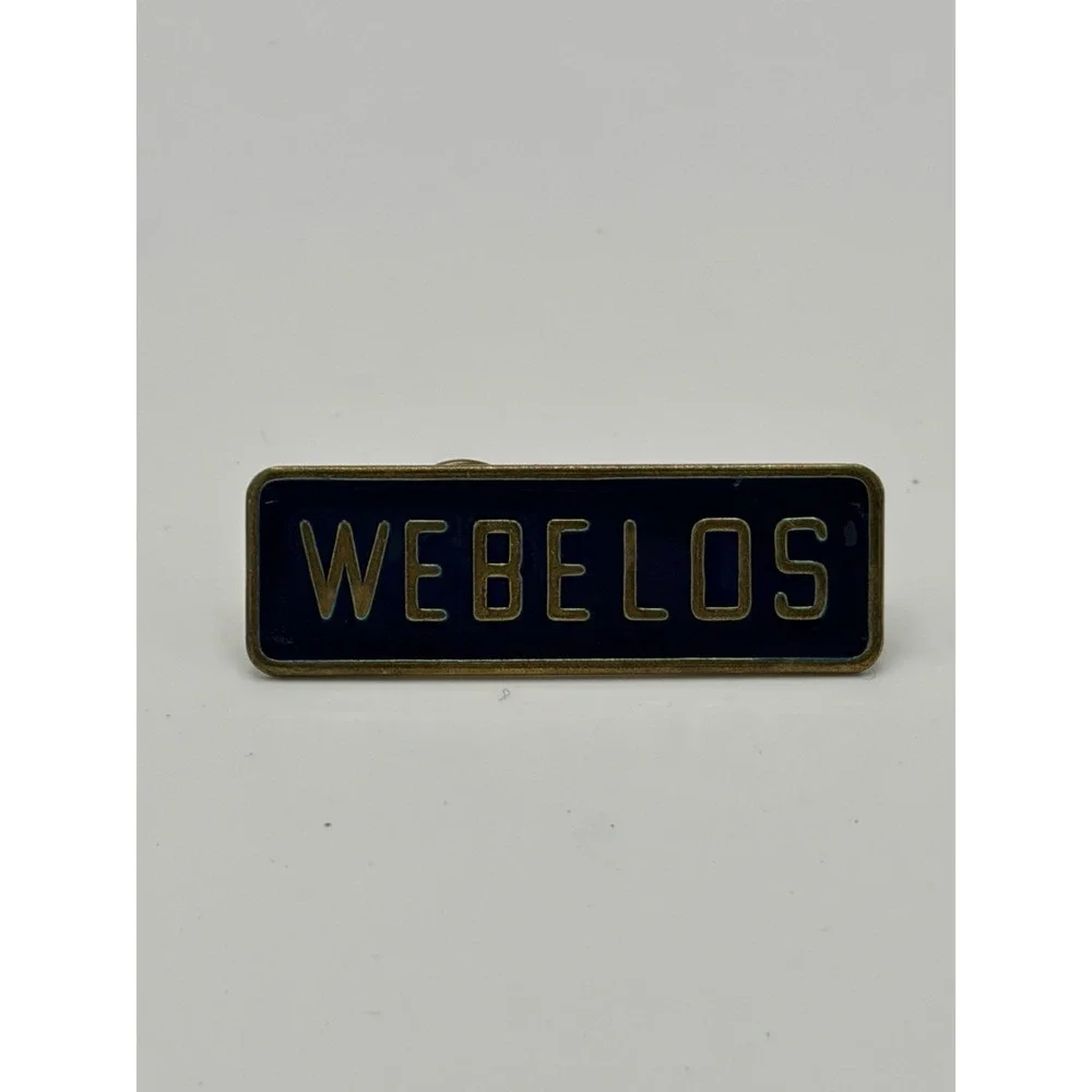 Vintage Boy Scouts Webelos Brass Metal Badge Uniform Pin